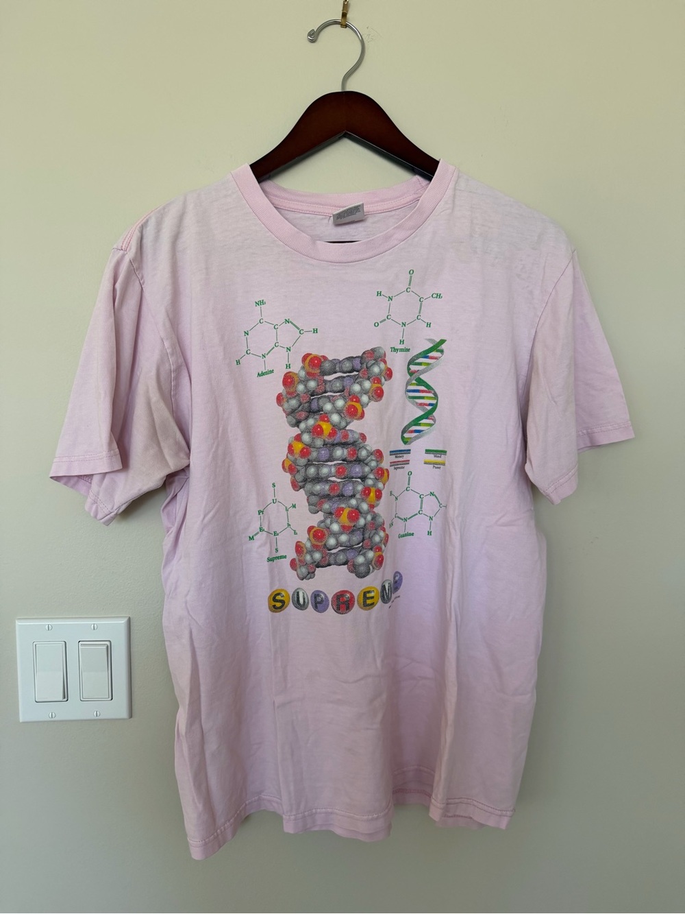 Supreme Scientific DNA Graphic Tee in Light Pink
